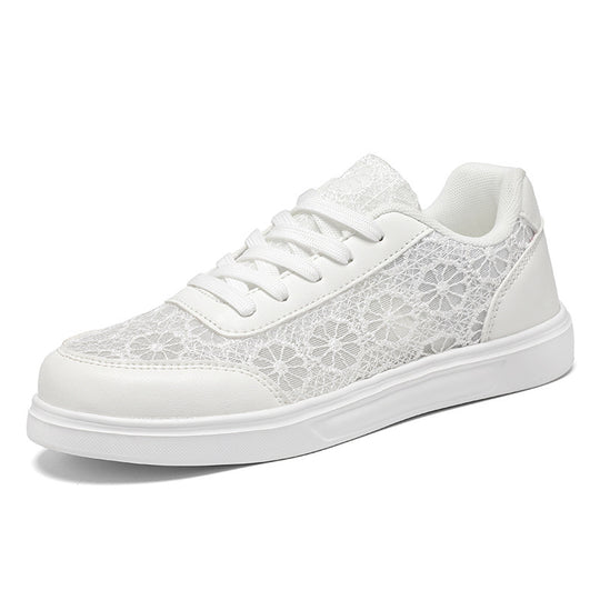 Damen Modische Sneakers mit floralen Akzenten und rutschfester Sohle EB