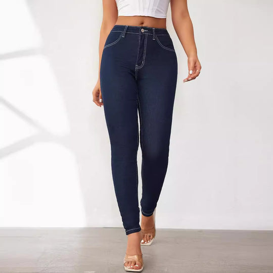 Damen High-Waist Skinny Jeans mit figurbetontem Schnitt EB
