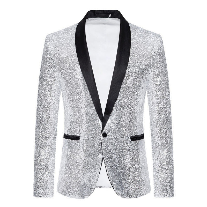 EB Herren Pailletten-Blazer mit Schalkragen