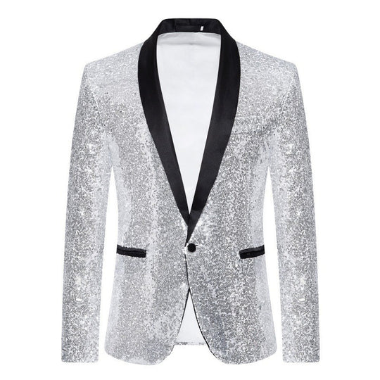 EB Herren Pailletten-Blazer mit Schalkragen