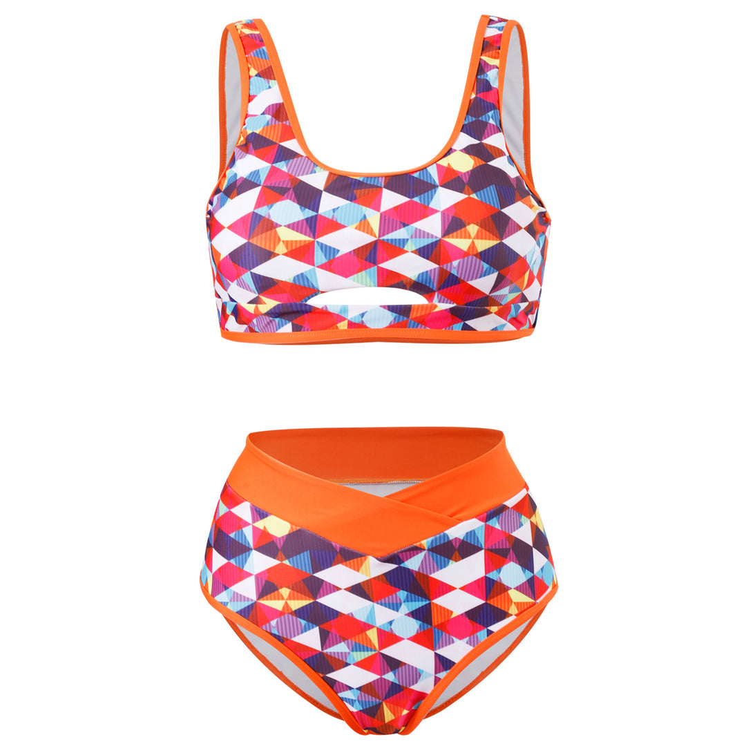Damen Sportliches Bikini-Set mit geometrischem Muster EB