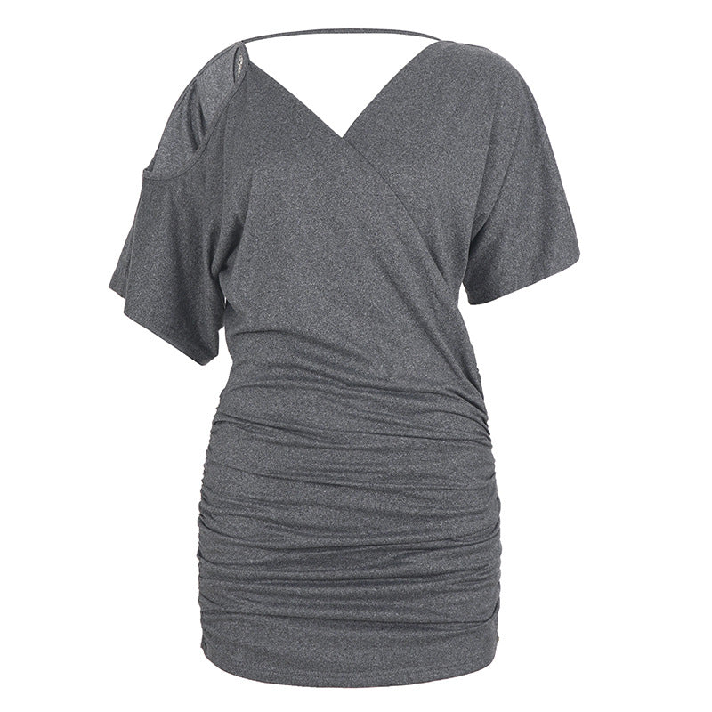 Damen Wickeloberteil mit asymmetrischem Schnitt und Rüschendetails EB