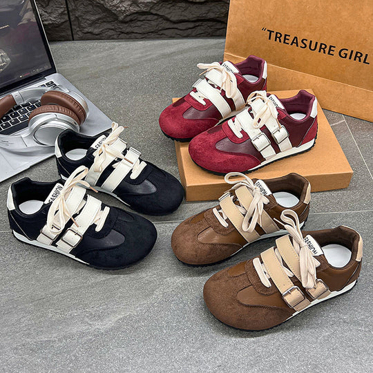 Damen modische Sneakers mit verstellbaren Riemen und komfortabler Sohle EB