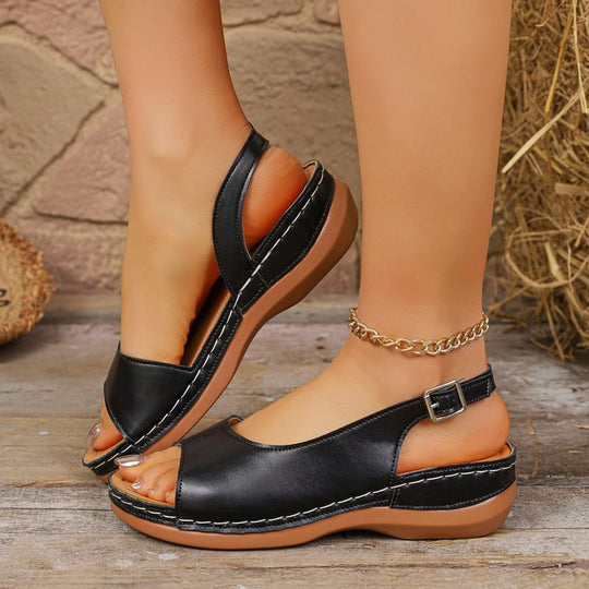 Damen Komfortable Freizeitsandalen mit verstellbarem Riemendesign und anatomischem Fußbett EB
