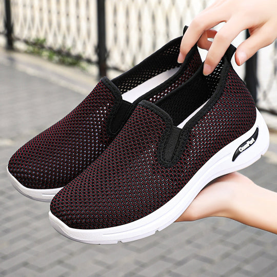 Damen Bequeme Slip-On Sneakers mit atmungsaktivem Obermaterial EB