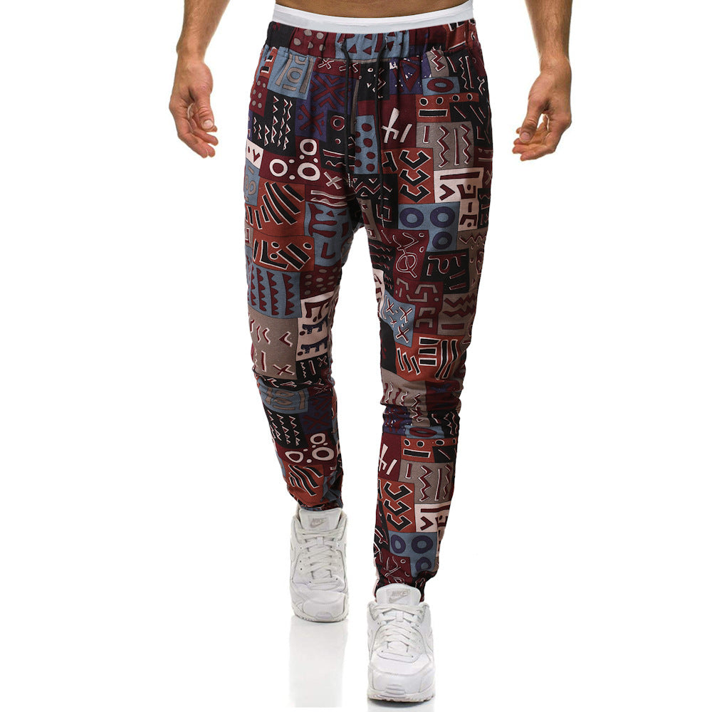 Herren Cargohose mit urbanem Print und elastischem Bund EB