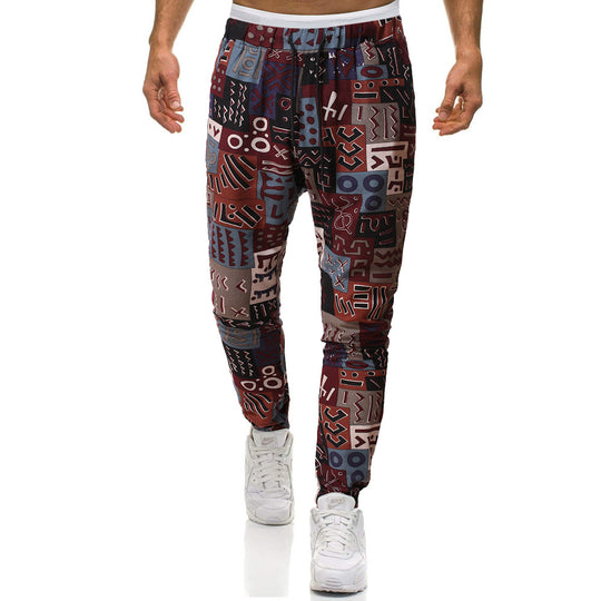Herren Cargohose mit urbanem Print und elastischem Bund EB