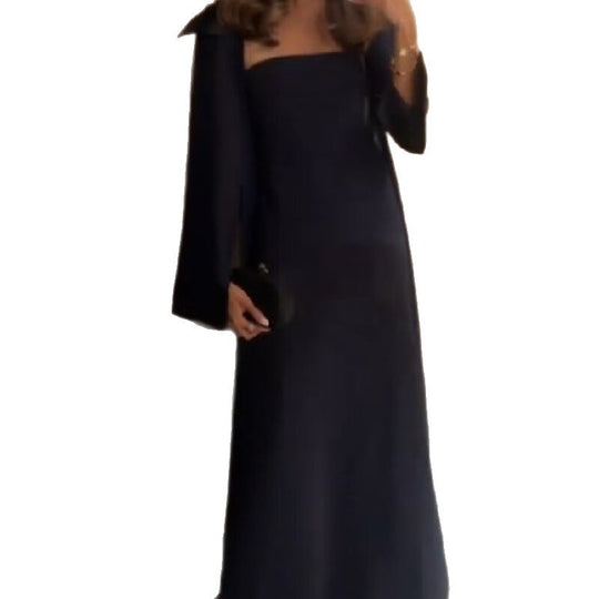 Damen elegantes Bandeau-Maxikleid mit passender Jacke EB