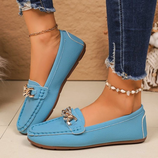 Damen Mokassin-Schlüpfschuhe mit dekorativer Applikation EB