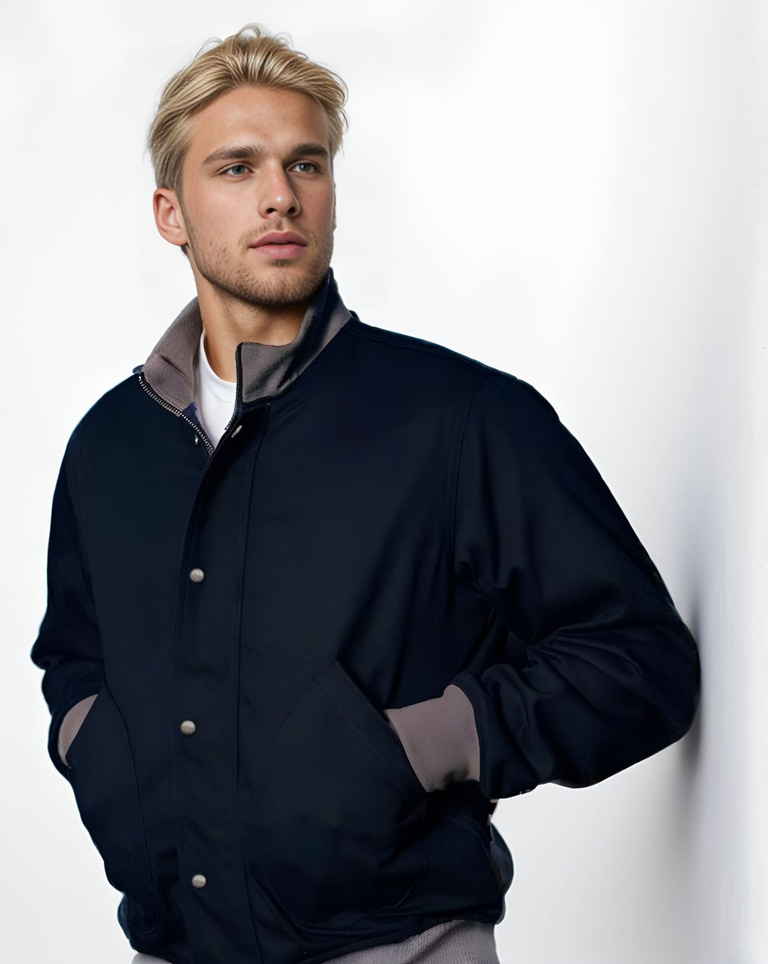Herren lässige Freizeitjacke mit funktionalen Taschen und modernem Kragen EB