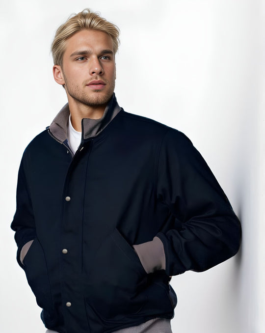 Herren lässige Freizeitjacke mit funktionalen Taschen und modernem Kragen EB
