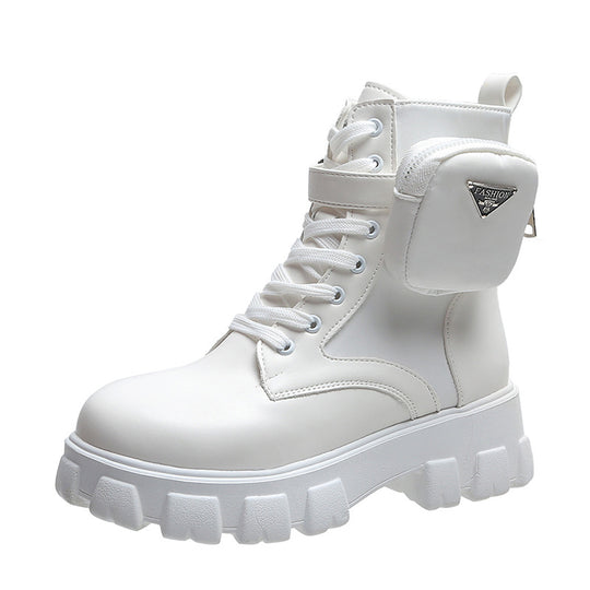 Damen Chunky Boots mit praktischem Seitentaschen-Design EB
