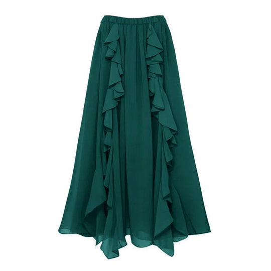 Damen Badeanzug-Set mit voluminösen Rüschendetails und elegantem Überrock EB