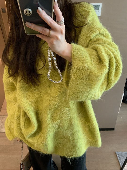 Damen Oversized Strickpullover im lässigen Pullover-Stil EB