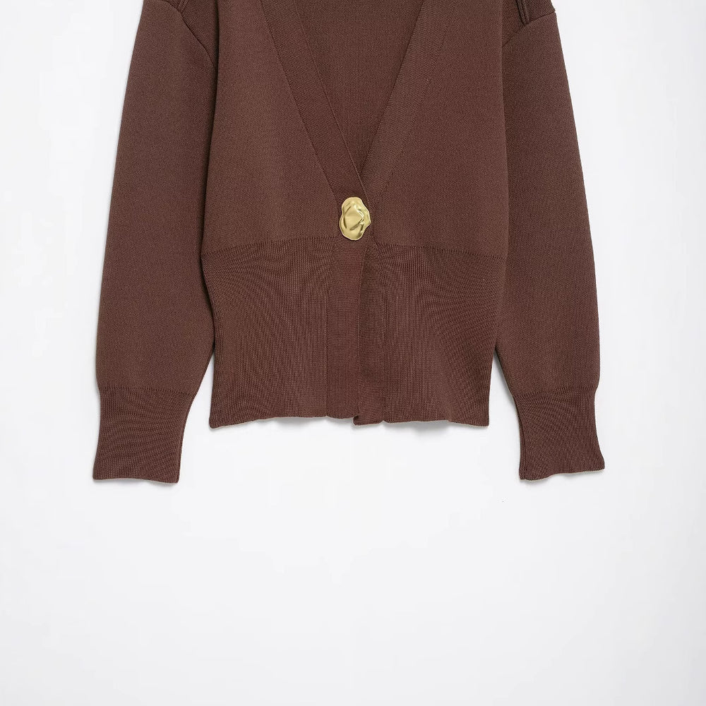 Damen lässige Strickjacke mit dekorativen Knopfdetails und elegantem Schnitt EB