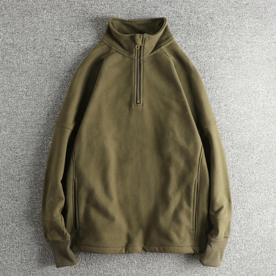 Herren Fleecejacke mit halbem Reißverschluss und seitlichen Eingrifftaschen EB