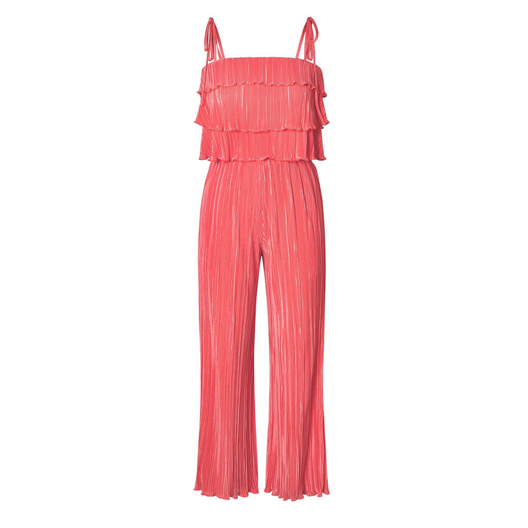 Damen Fließendes Jumpsuit mit Rüschendetails und stylischen Spaghetti-Trägern EB