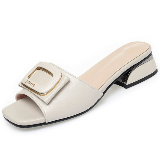 Damen Elegante und modische Sling-Sandaletten mit funkelndem Schmuckelement EB