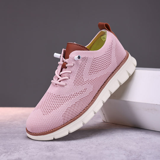 Damen nan gestrickter Derby-Sneaker mit flexibler Rillenlaufsohle und gepolstertem Komfortfußbett EB