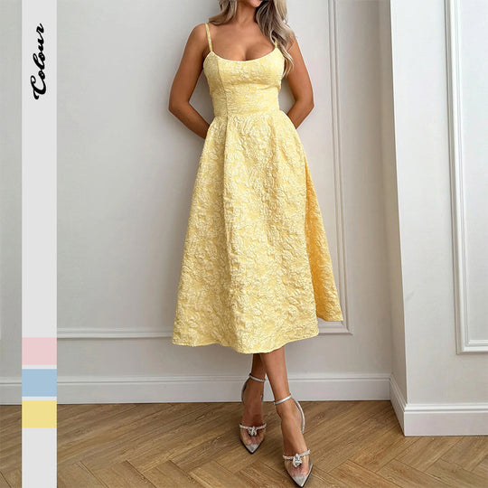 Damen Tailliertes Cocktailkleid mit schimmerndem Stoff und elegantem Bustier EB