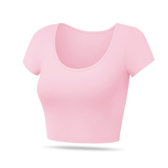 Damen Taillierte Rippstruktur Mischgewebe Cropped-Top