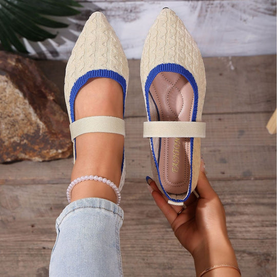 Damen Ballerinas mit elastischem Riemendesign EB