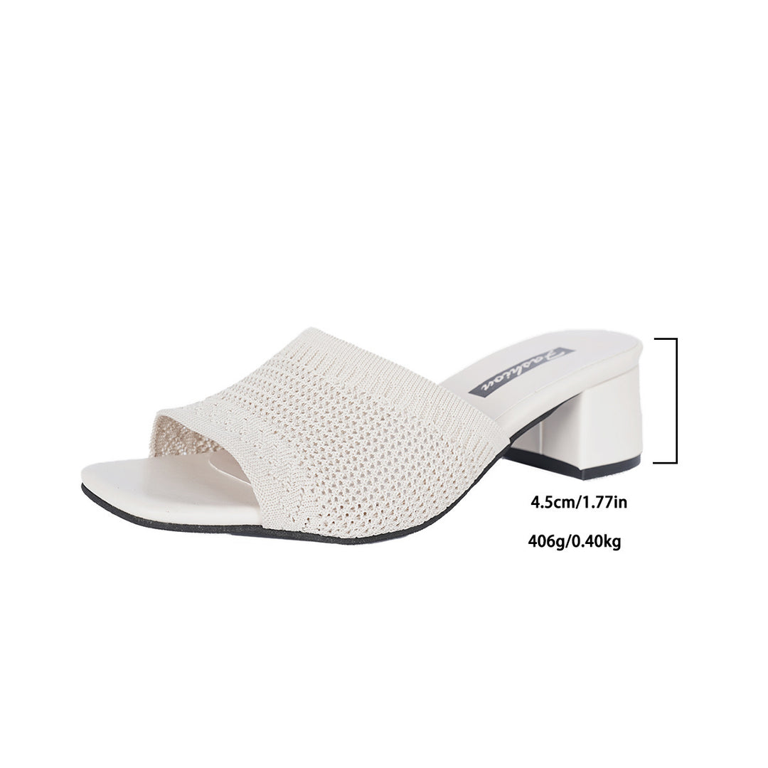 Damen modische Mules mit elegantem Netzdesign und komfortablem Blockabsatz EB
