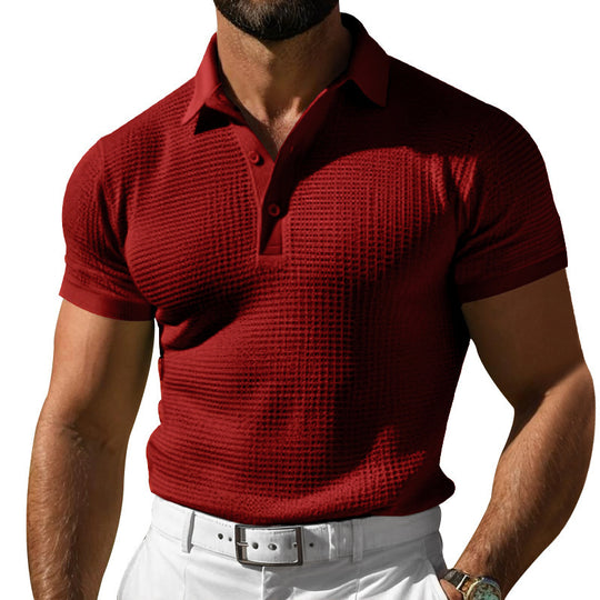 Herren nan Poloshirt mit Strukturstrick und schmalem Schnitt EB