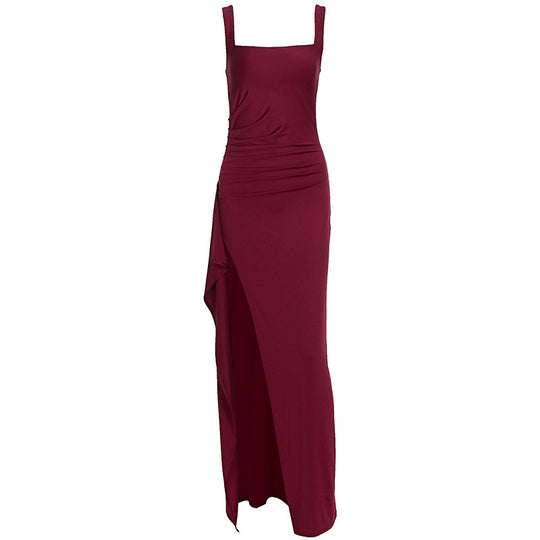 Damen Elegantes Maxikleid mit seitlichem Schlitz und raffinierten Raffungselementen EB