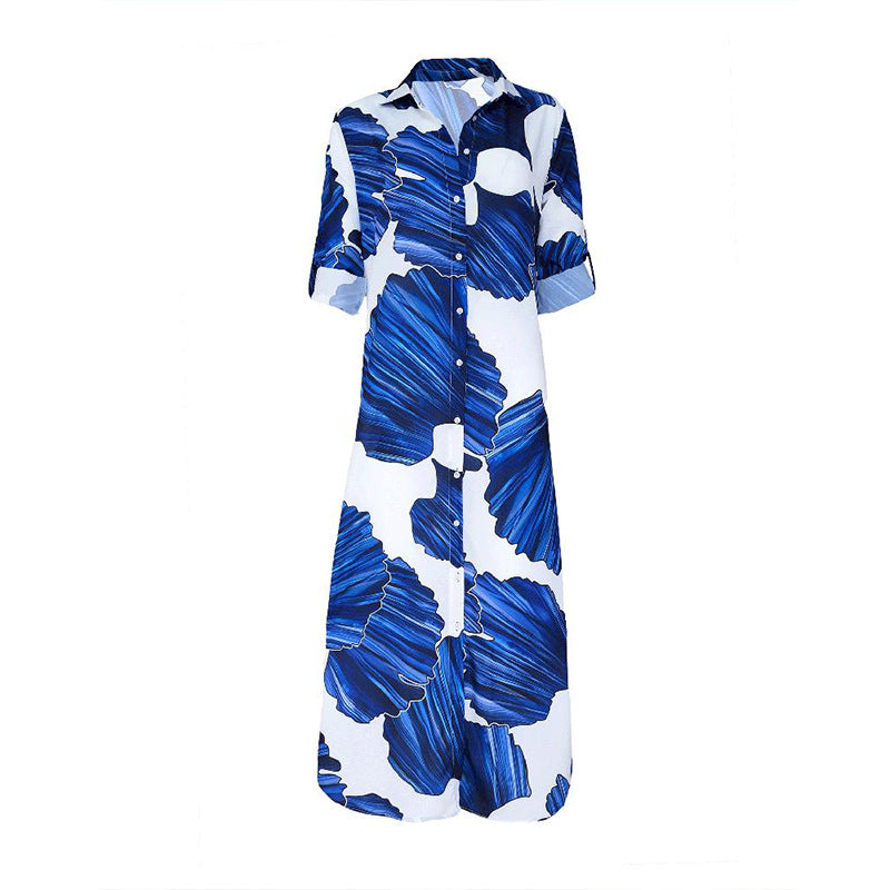 Damen Maxikleid mit seitlichem Schlitz und luftiger Passform EB