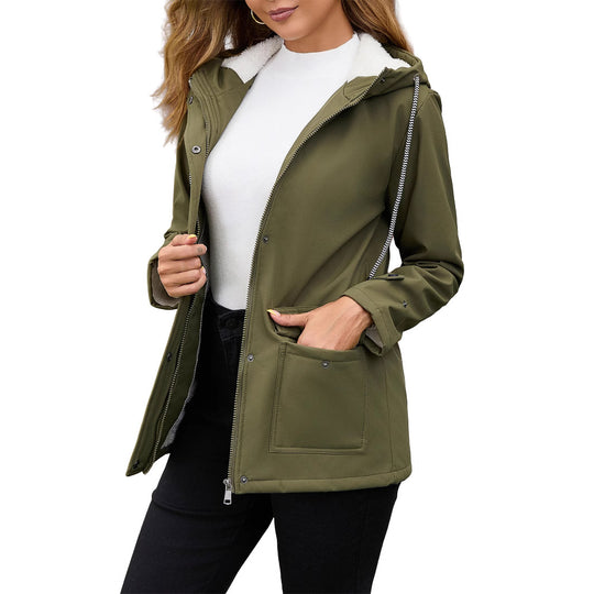 Damen Funktionale Winterjacke mit Fleece-Futter und Kapuze EB