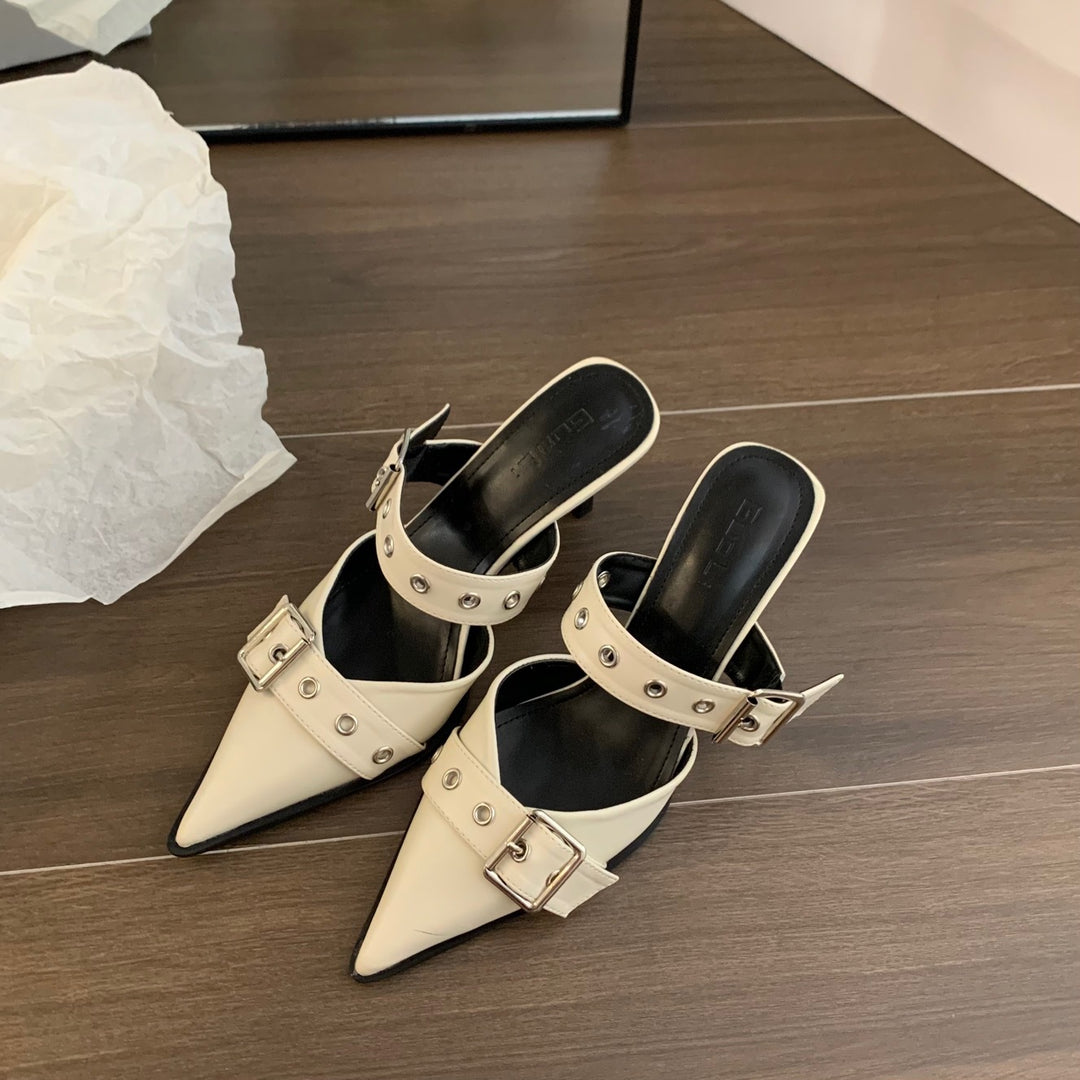 Damen elegante Slingback Pumps mit modischem Schnallen-Design EB