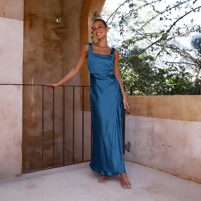 Damen Abendkleid mit hohem Schlitz und schicker Silhouette EB
