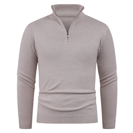 Herren Strickpullover mit hohem Kragen und praktischem Reißverschluss EB