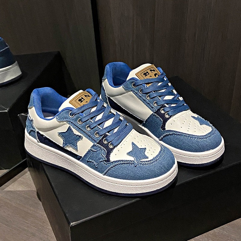 Damen Stylische Freizeit-Sneaker mit modischem Sternen-Design EB