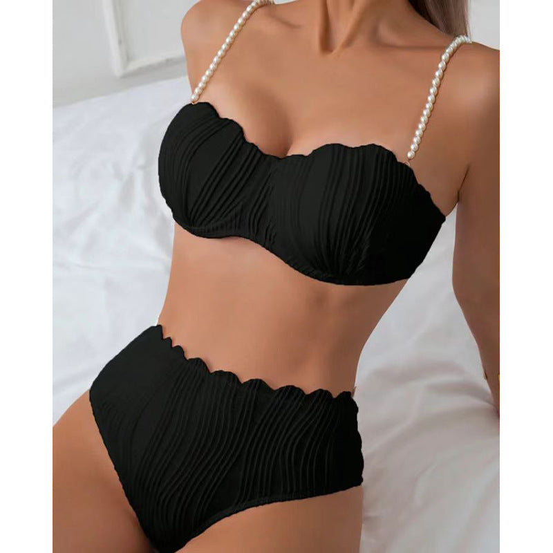 Damen Hochwertiger Push-Up Bikini mit Skulptur-Rippdesign EB