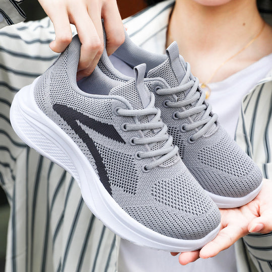 Damen Sportliche Sneakers mit atmungsaktivem Mesh-Obermaterial und elastischer Sohle EB