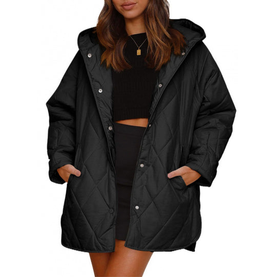 Damen warme Steppjacke mit Kapuze EB