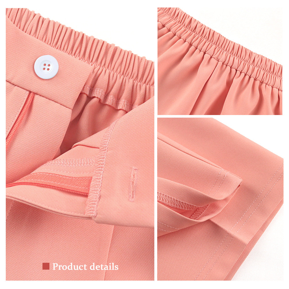 Damen Elegante Weit ausgestellte Hose mit Hohem Bund EB