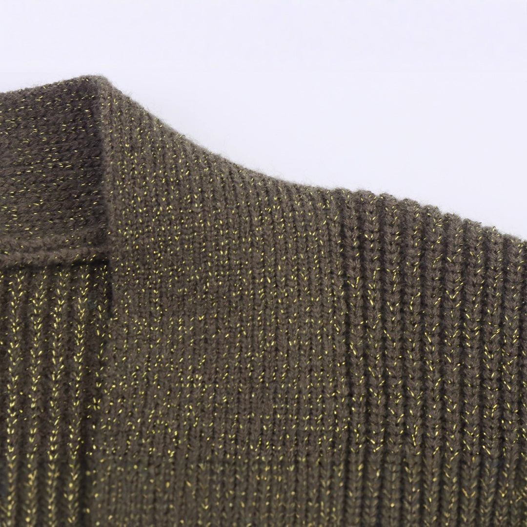 Damen Lange Strickjacke mit Gürtel und Taschen EB