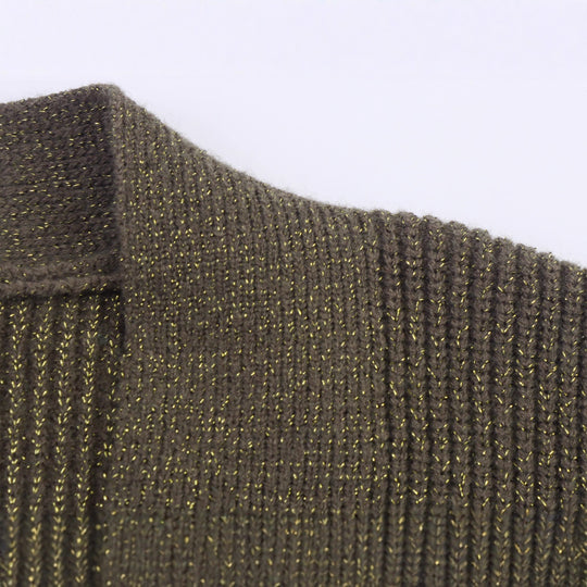 Damen Lange Strickjacke mit Gürtel und Taschen EB