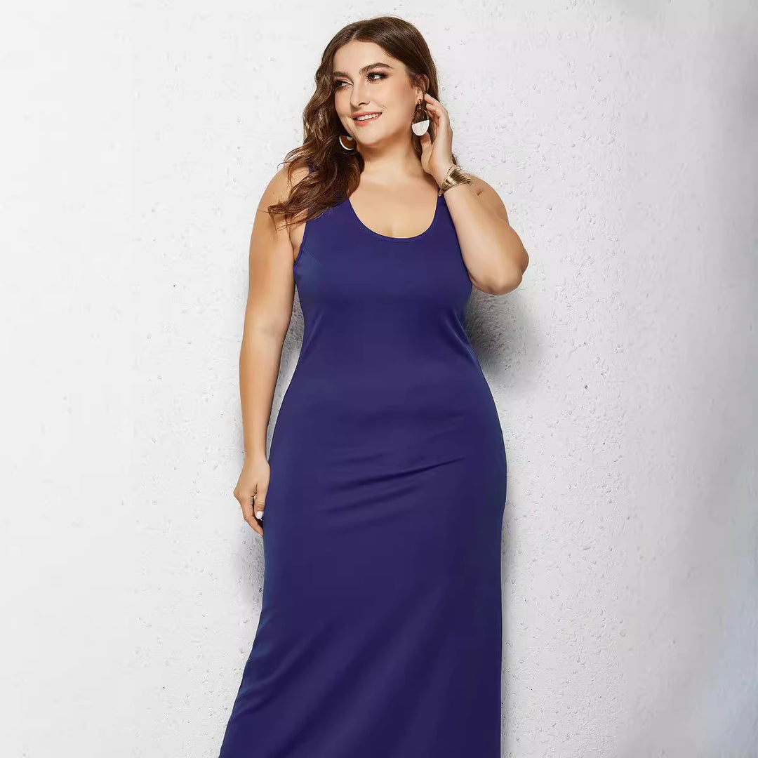 Damen figurbetontes Maxikleid mit klassischen Details EB