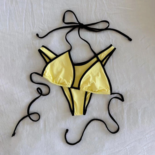 Damen Triangel-Bikini mit aufregendem Streifen-Design EB