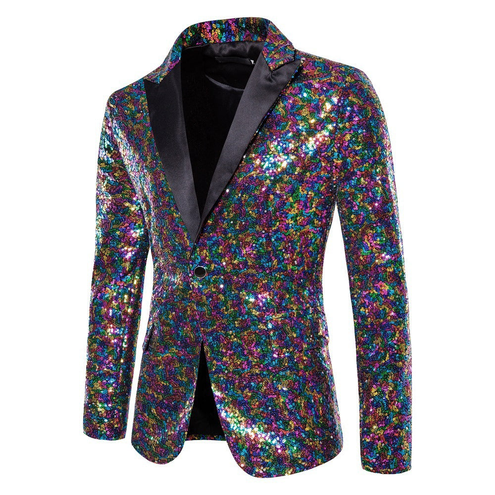 Herren schimmernder Pailletten Blazer EB
