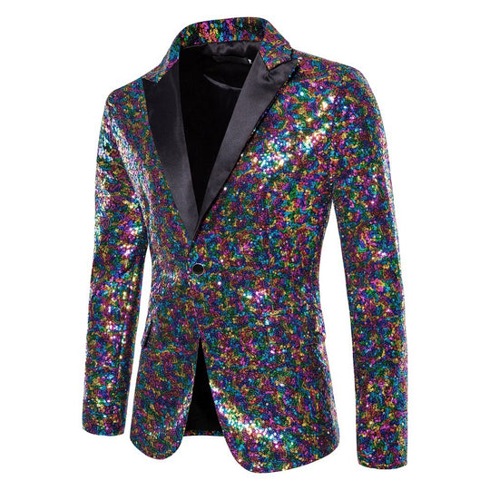 Herren schimmernder Pailletten Blazer EB