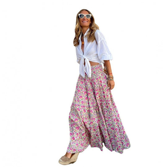 Damen Maxi-Rock mit floralem Muster EB