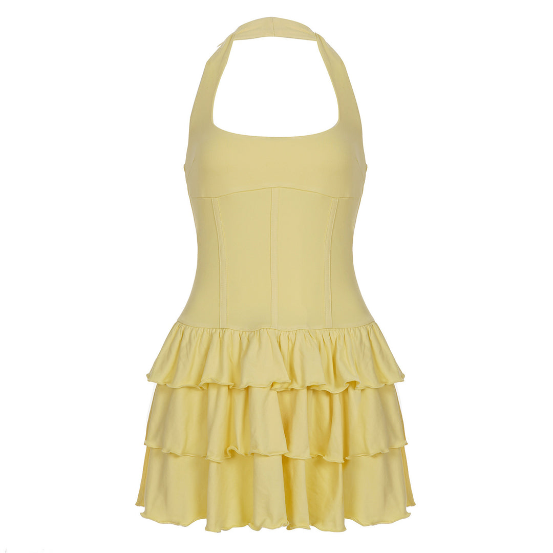 Damen Wickelkleid mit voluminösem Rüschensaum und eleganter Silhouette EB