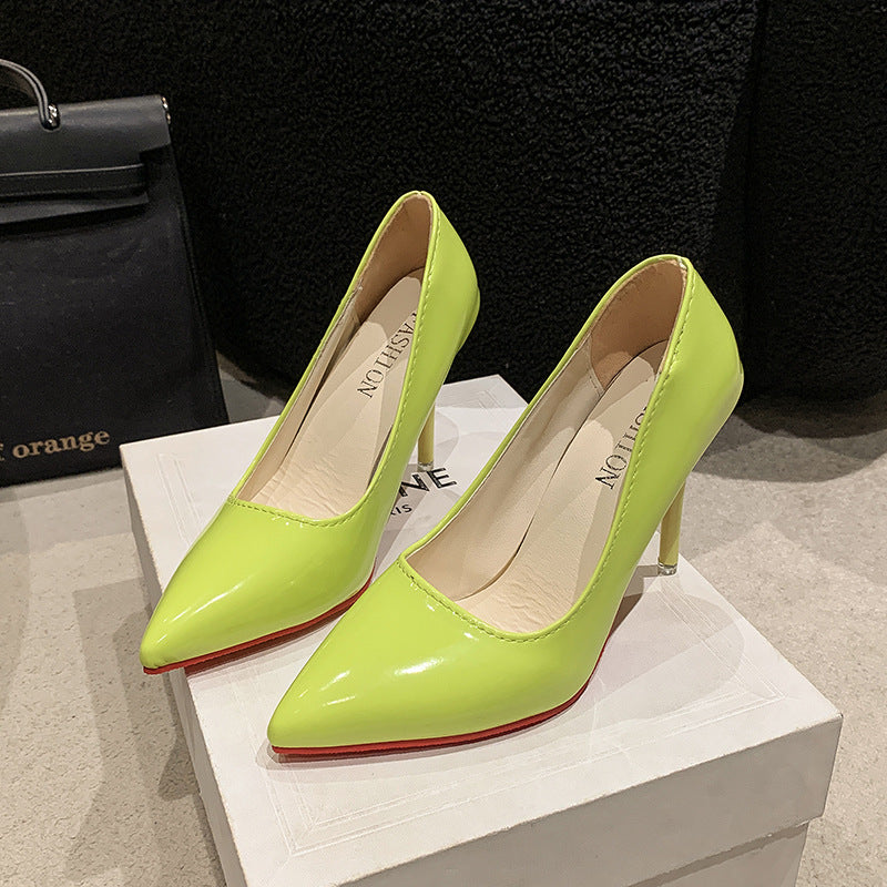 Damen Elegante High Heels mit spitz zulaufender Vorderkappe und transparentem Absatz EB
