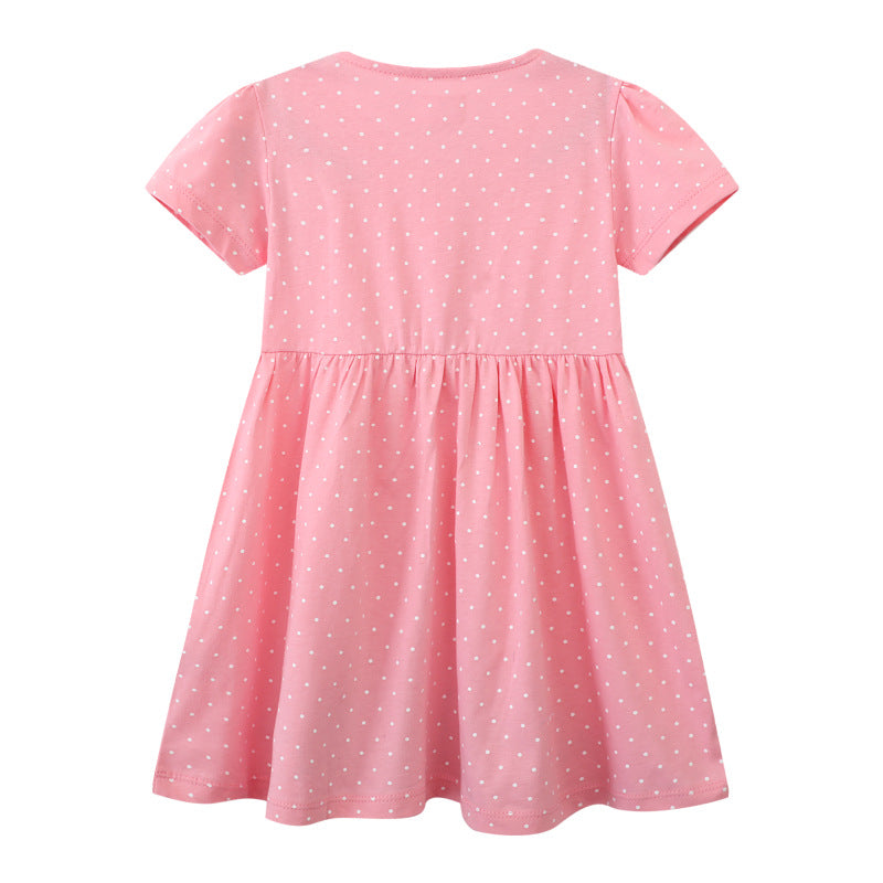 Mädchen Sommerkleid mit niedlichen Tierapplikationen EB