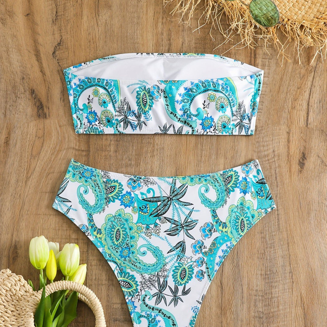 Damen Bandeau-Bikini-Set mit eleganten Muscheldetails EB